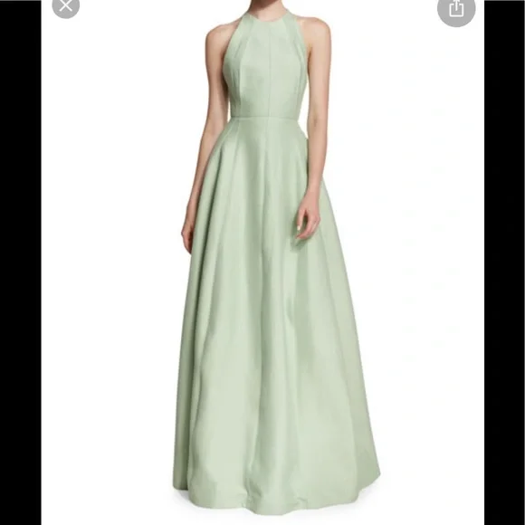 halston heritage silk faille dress Halston Heritage Blue Structured Faille Dress Sz 0 Notch Neck Women's New